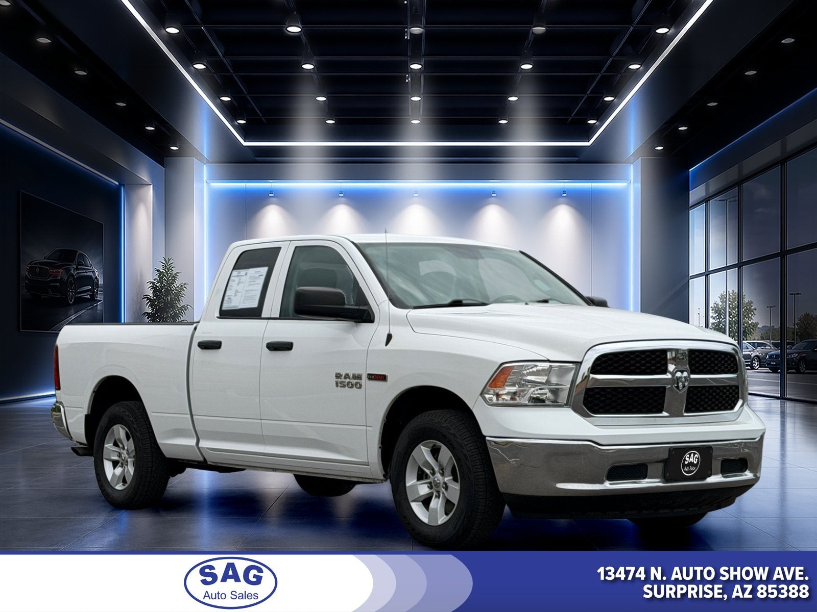 2018 RAM 1500 Tradesman in Bright White Clearcoat — front three-quarter view