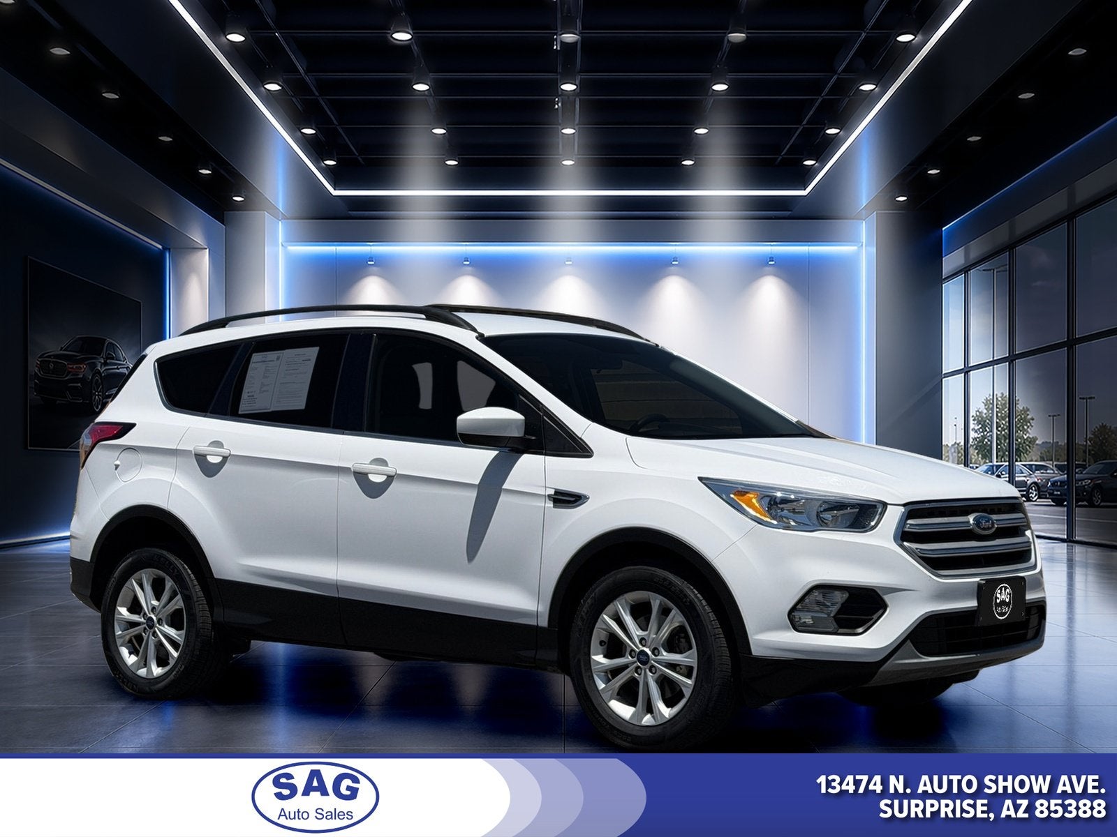 2018 Ford Escape SE in Oxford White — front three-quarter view