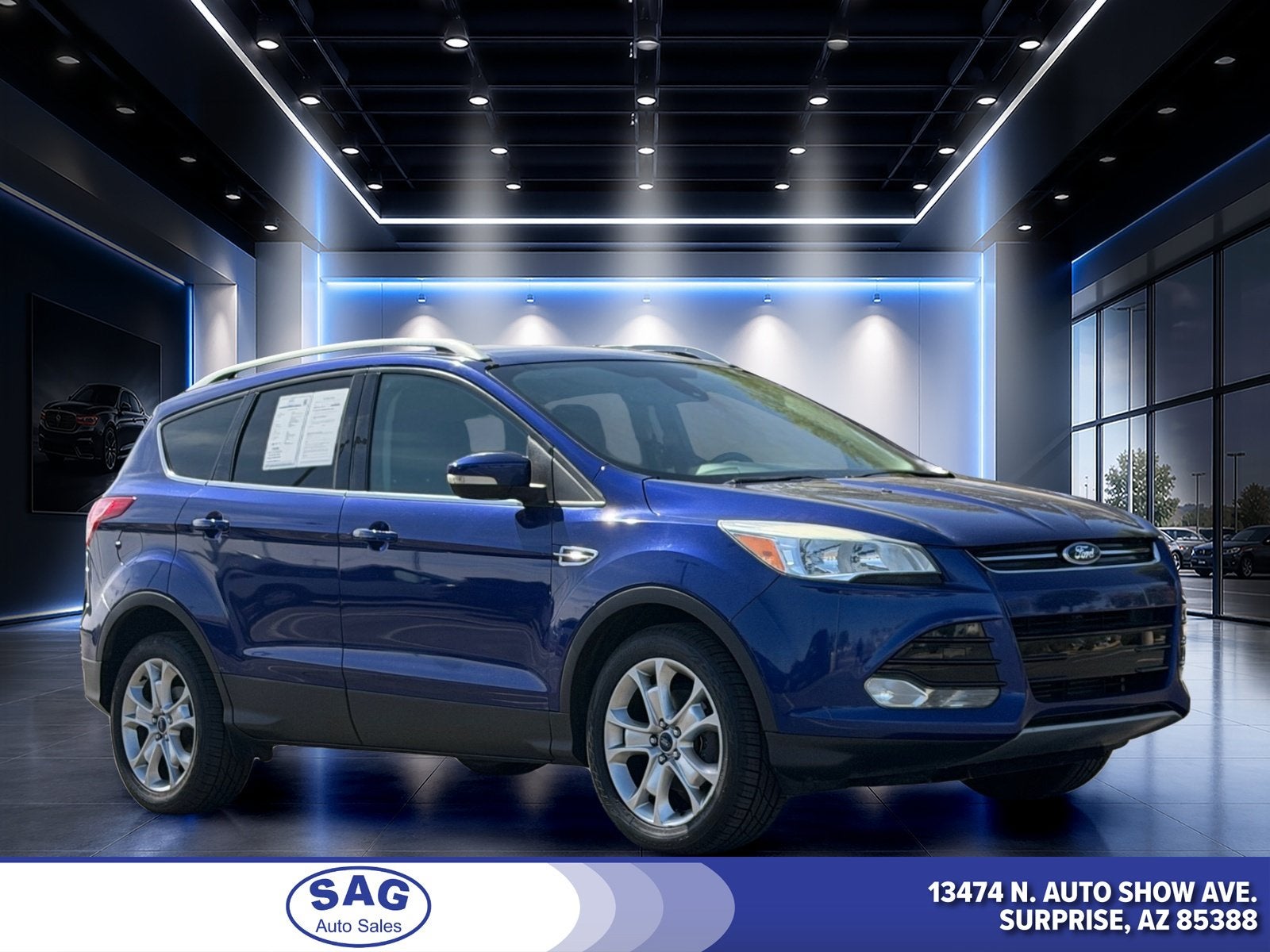 2016 Ford Escape Titanium in Blue — front three-quarter view