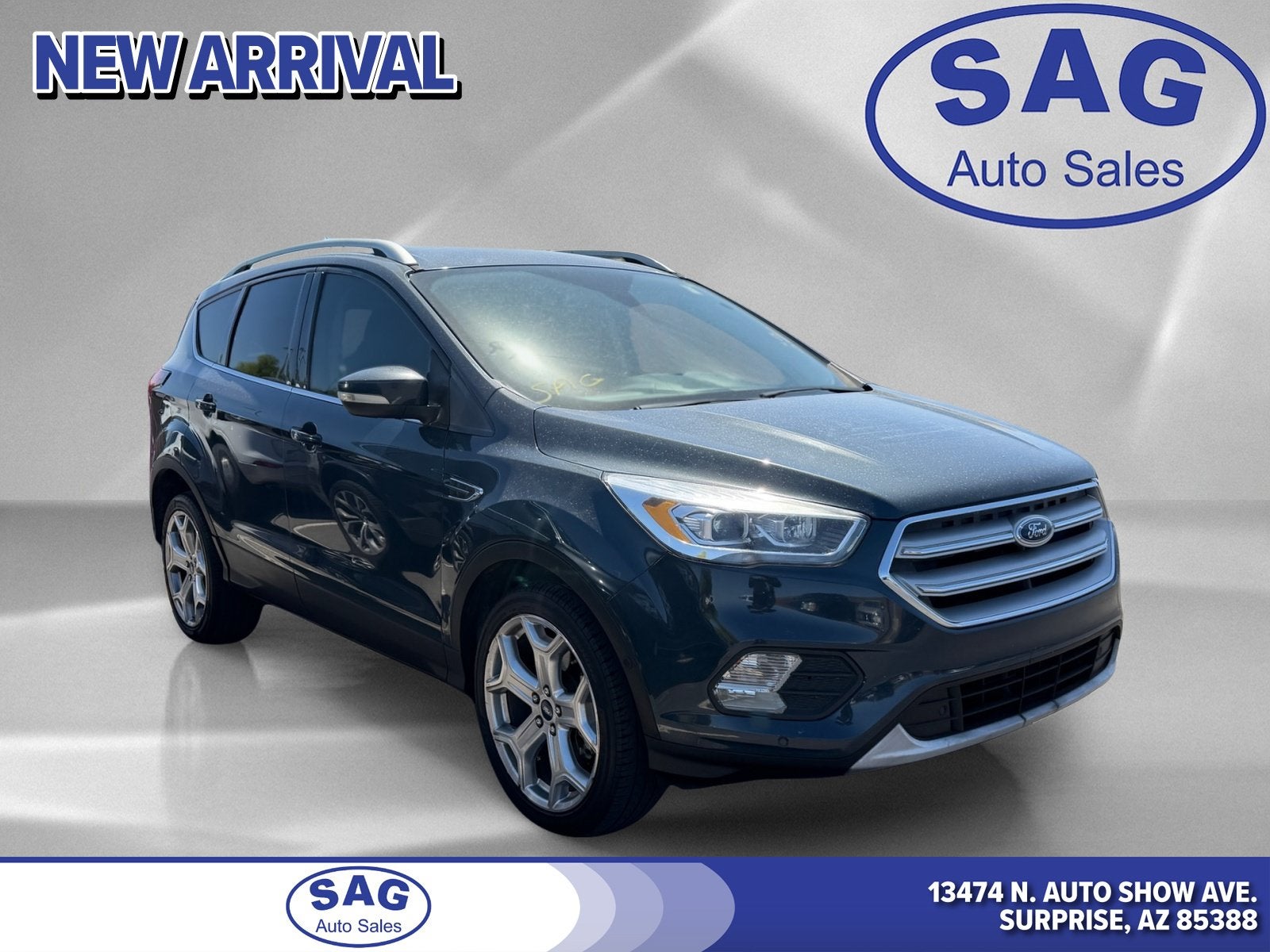 2019 Ford Escape Titanium in Sea Green — front three-quarter view