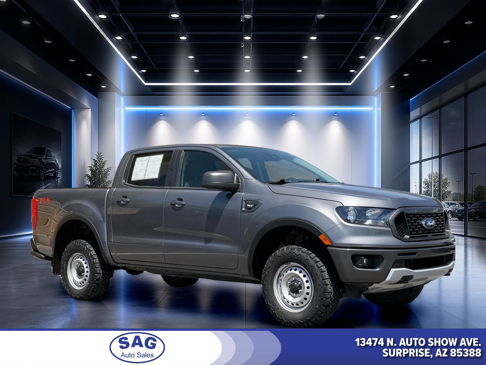 2023 Ford Ranger XLT in Gray Metallic — front three-quarter view