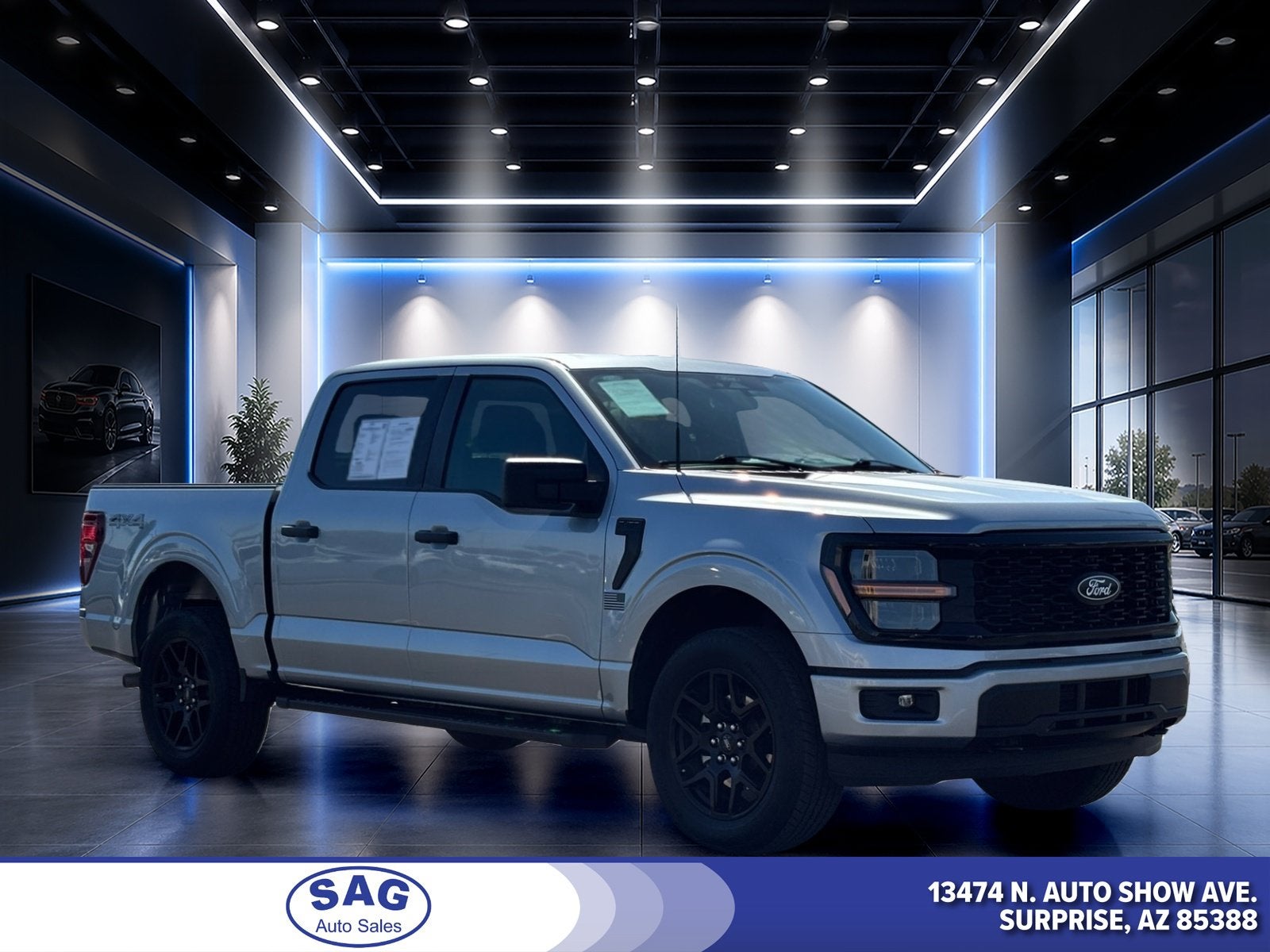 2025 Ford F-150 STX in Silver Metallic — front three-quarter view