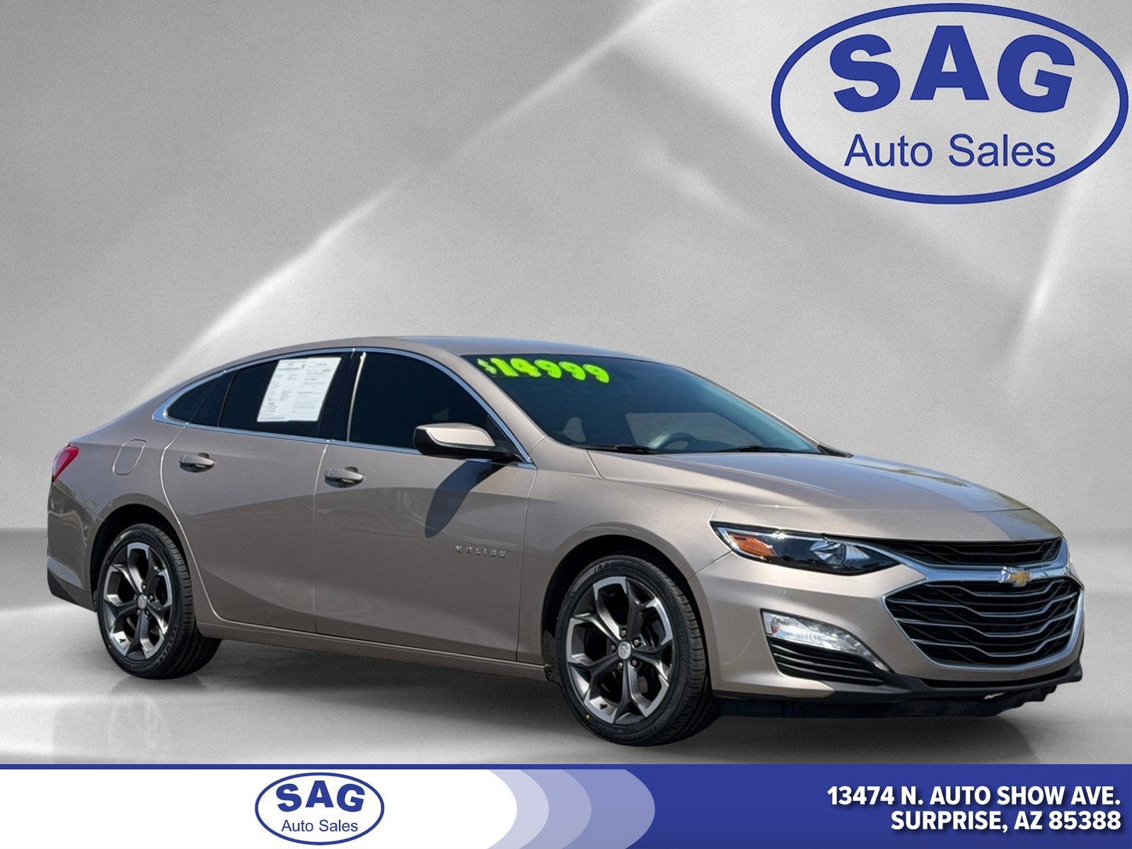 2022 Chevrolet Malibu LT in Mineral Gray Metallic — front three-quarter view