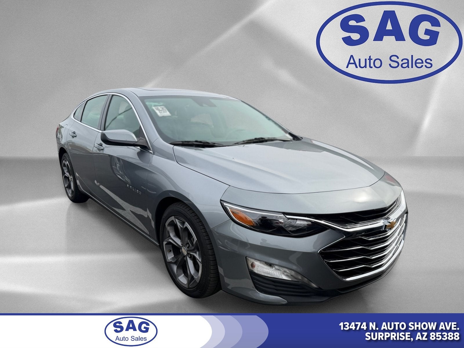 2024 Chevrolet Malibu LT in Sterling Gray Metallic — front three-quarter view