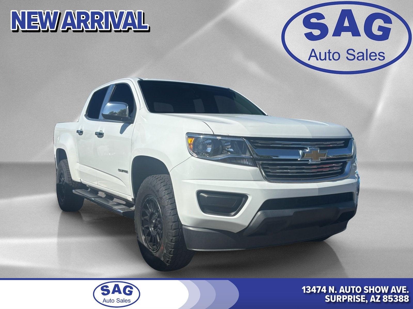 2017 Chevrolet Colorado 2WD LT in Summit White — front three-quarter view