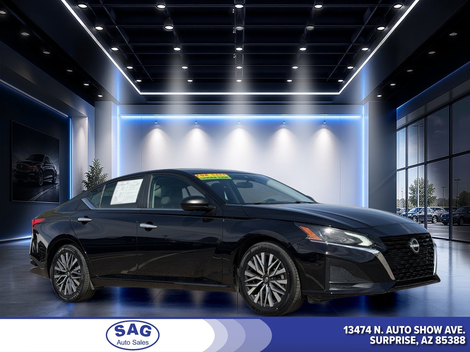 2025 Nissan Altima SV in Super Black — front three-quarter view