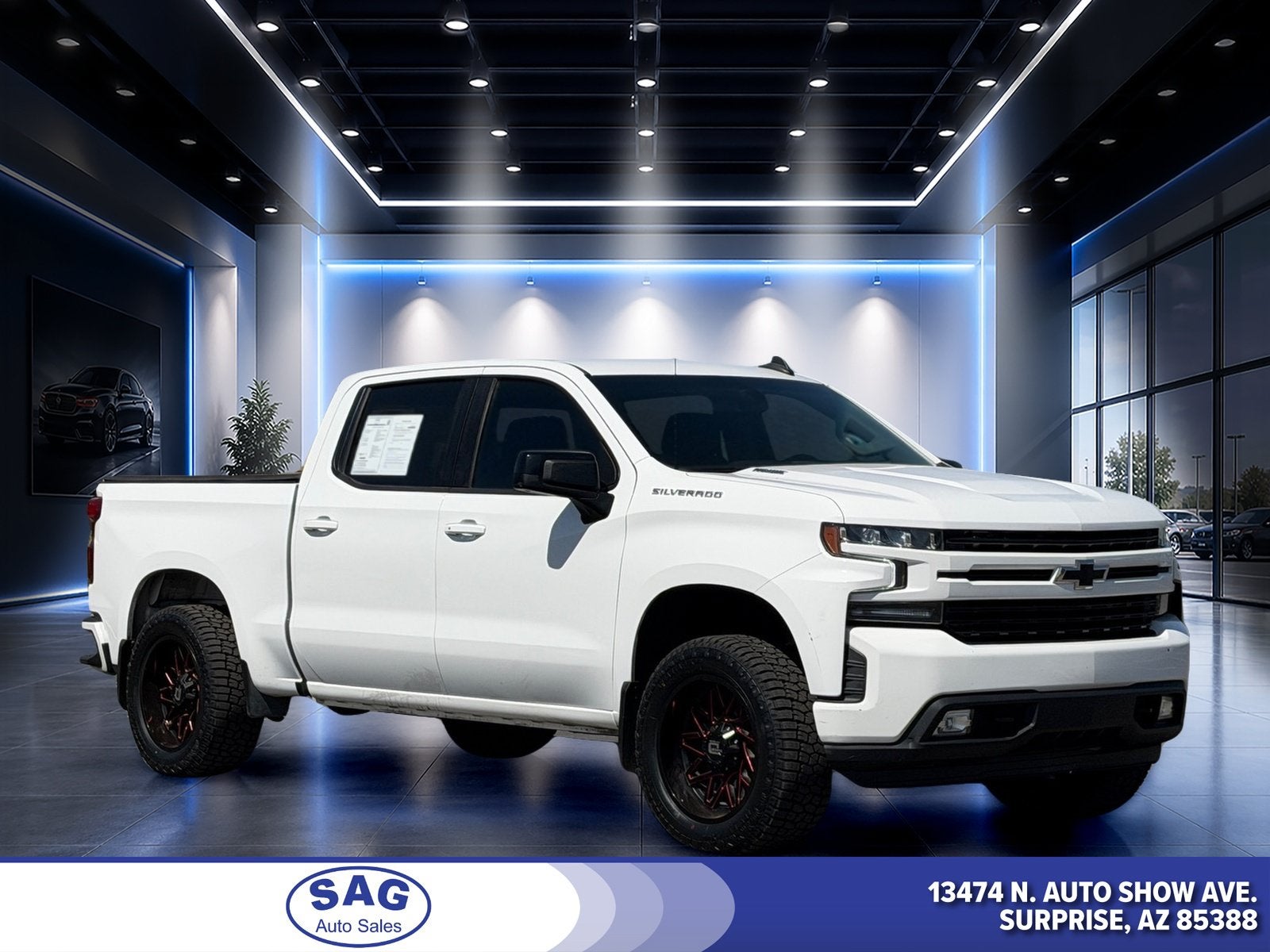 2021 Chevrolet Silverado 1500 RST in Summit White — front three-quarter view