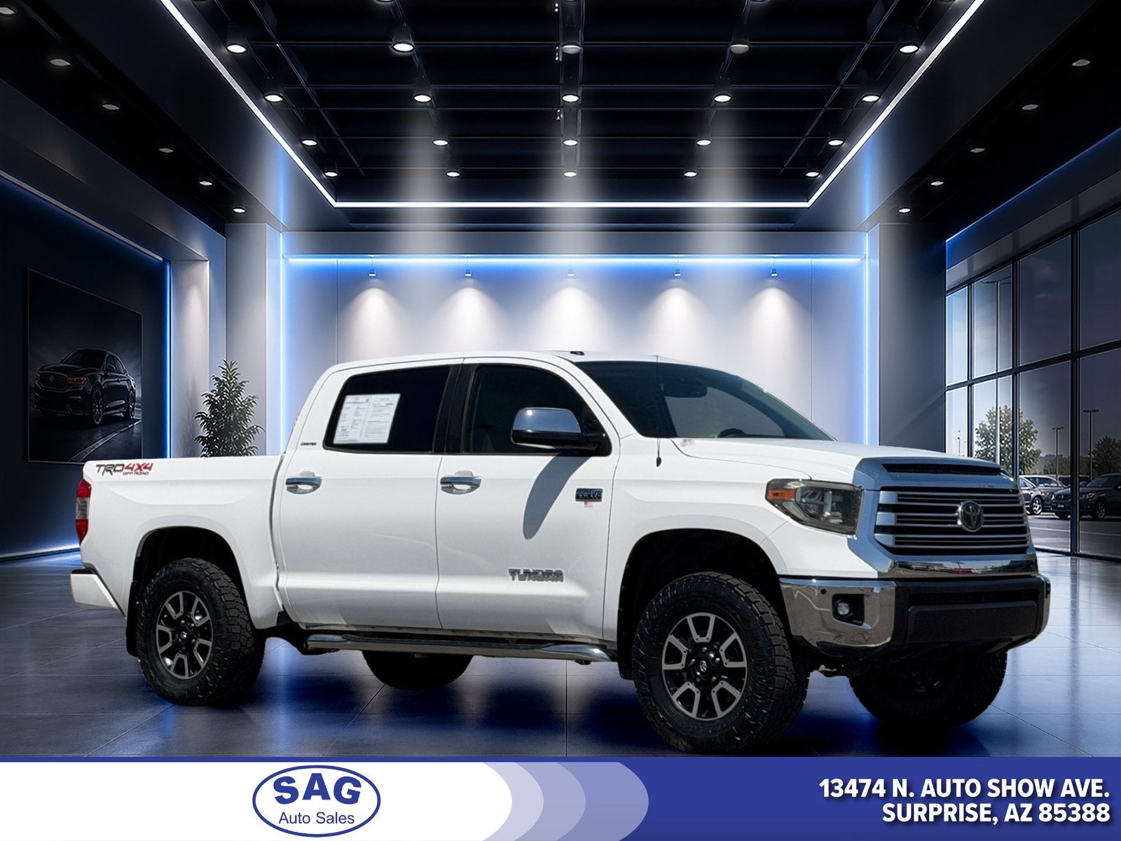 2018 Toyota Tundra 4WD Limited in Super White — front three-quarter view