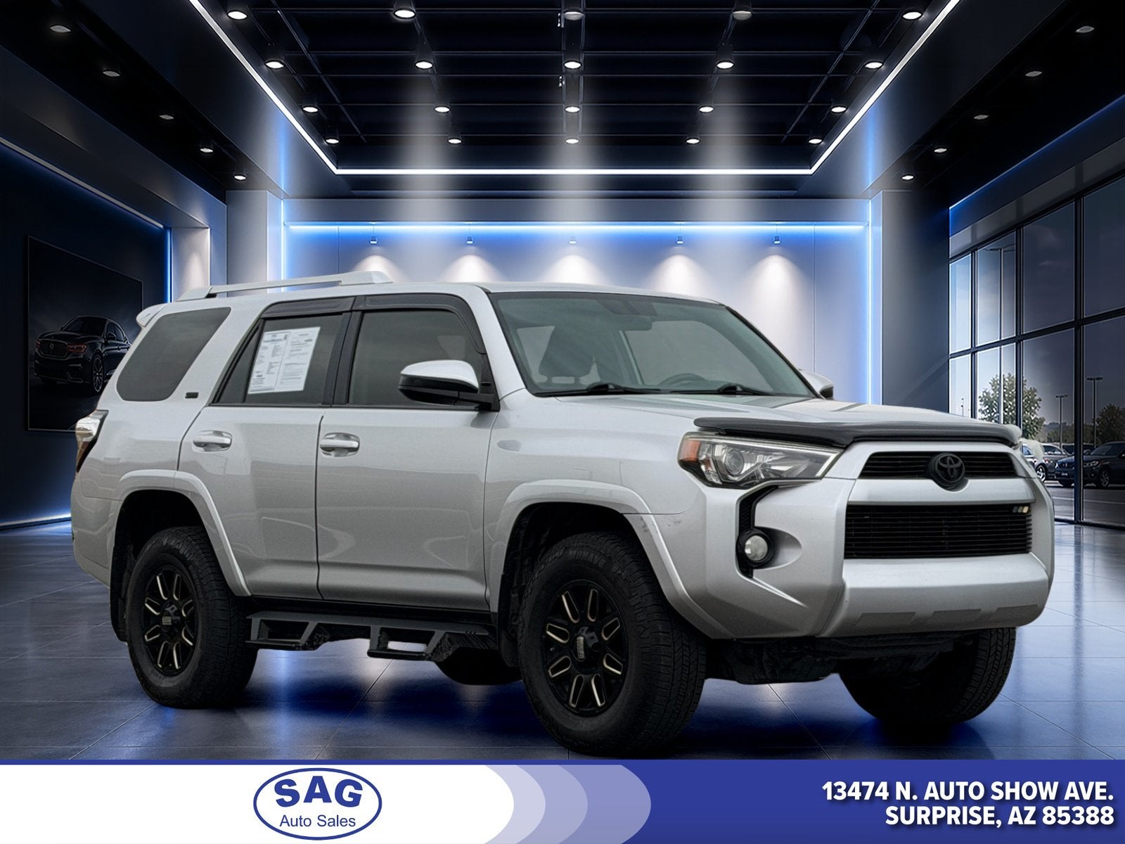 2018 Toyota 4Runner SR5 in Classic Silver Metallic — front three-quarter view
