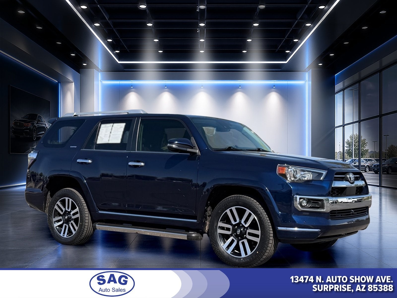 2023 Toyota 4Runner Limited in Nautical Blue Metallic — front three-quarter view