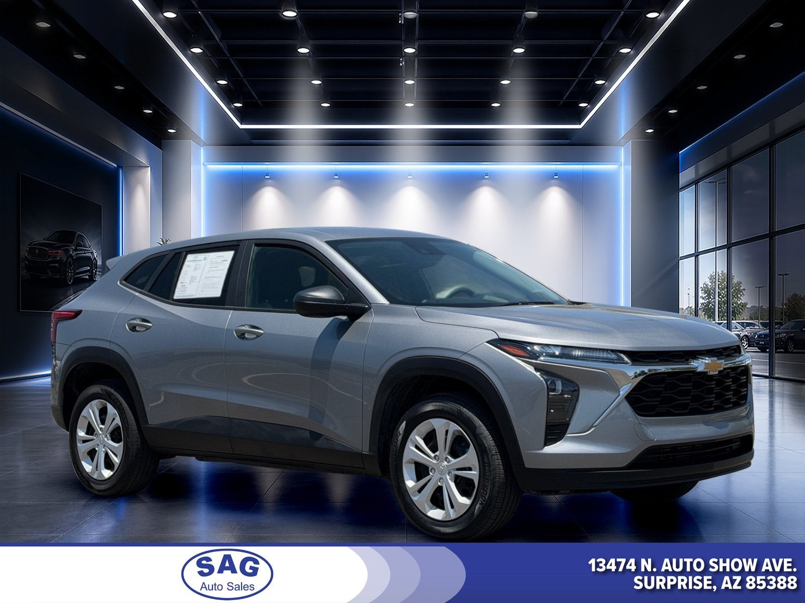 2025 Chevrolet Trax LS in Sterling Gray Metallic — front three-quarter view